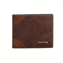 Men's Short PU Leather Wallet Card Slots Coin Purse