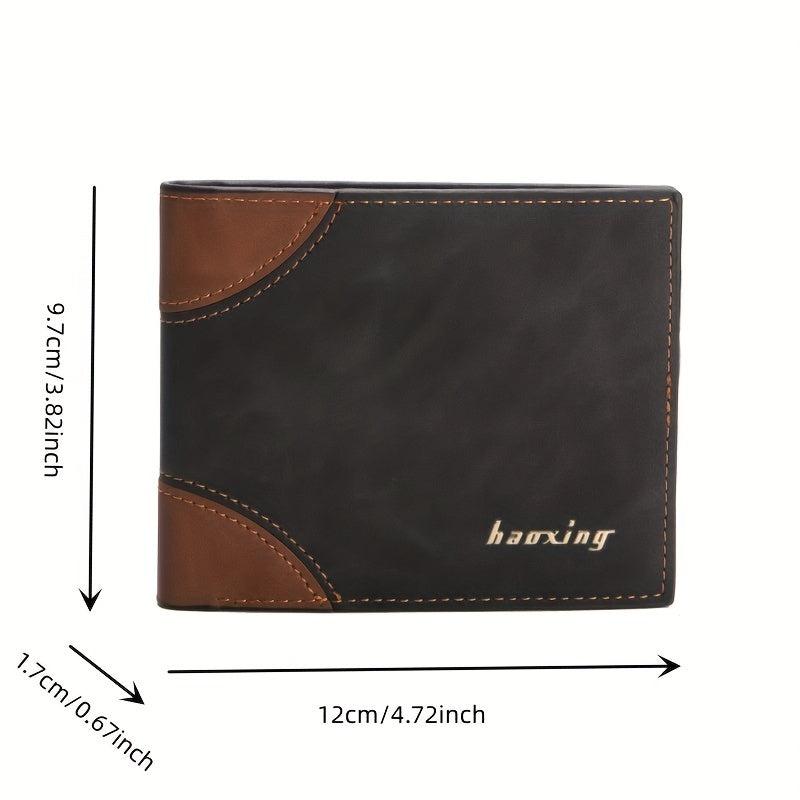 Men's Short PU Leather Wallet Card Slots Coin Purse