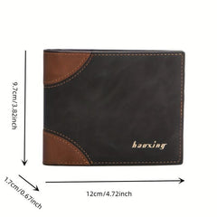 Men's Short PU Leather Wallet Card Slots Coin Purse