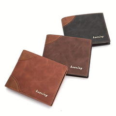 Men's Short PU Leather Wallet Card Slots Coin Purse