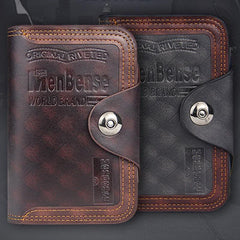 Men's Leather Short Wallet Purse Coin ID Holder