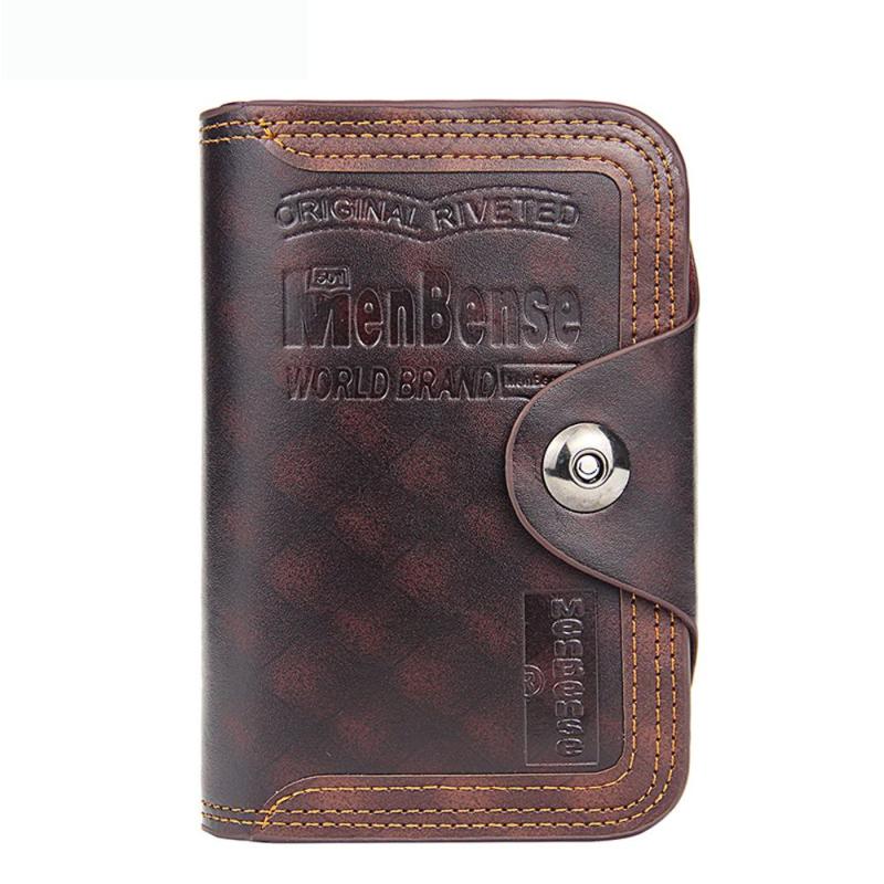 Men's Leather Short Wallet Purse Coin ID Holder
