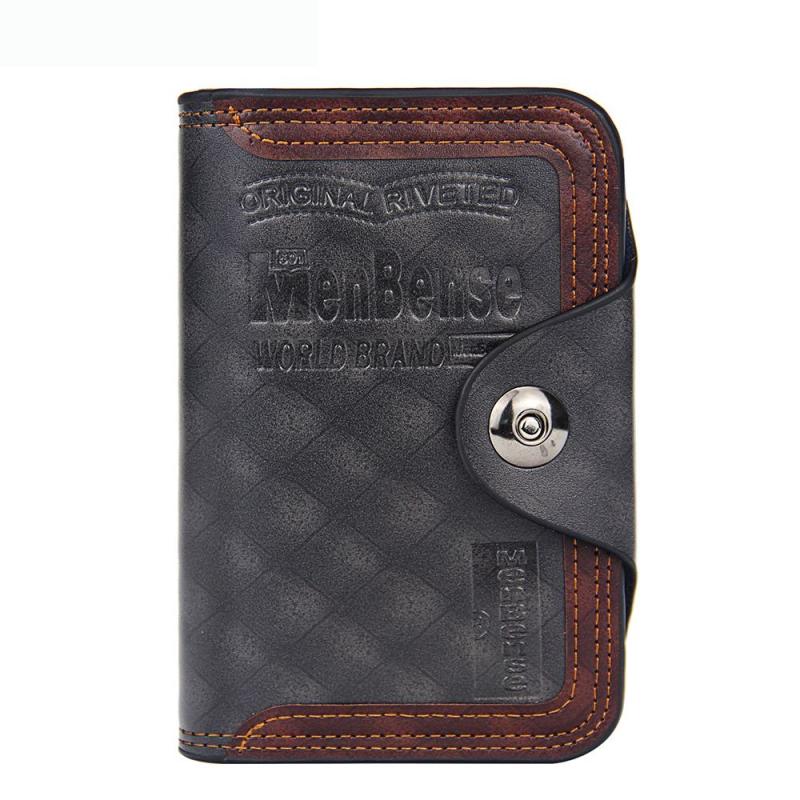 Men's Leather Short Wallet Purse Coin ID Holder