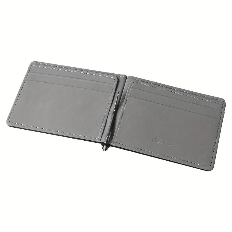 Men's Portable Money Clip Card Case Bifold Card Holder