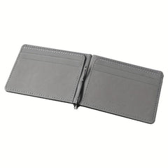 Men's Portable Money Clip Card Case Bifold Card Holder