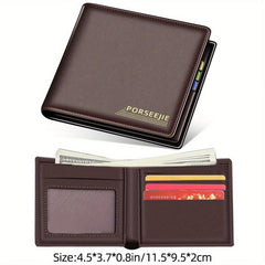 Men's Casual PU Leather Short Wallet Money Clip