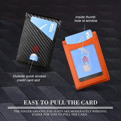 Men's Slim Wallet Money Clip RFID Blocking Bifold Minimalist Card Holder