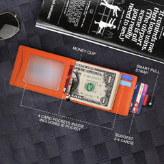 Men's Slim Wallet Money Clip RFID Blocking Bifold Minimalist Card Holder
