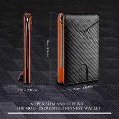 Men's Slim Wallet Money Clip RFID Blocking Bifold Minimalist Card Holder