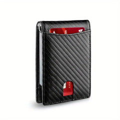 Men's Slim Leather Wallet RFID Blocking Money Clip