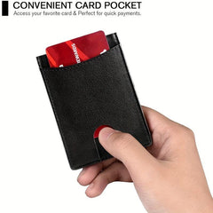 Men's Slim Leather Wallet RFID Blocking Money Clip