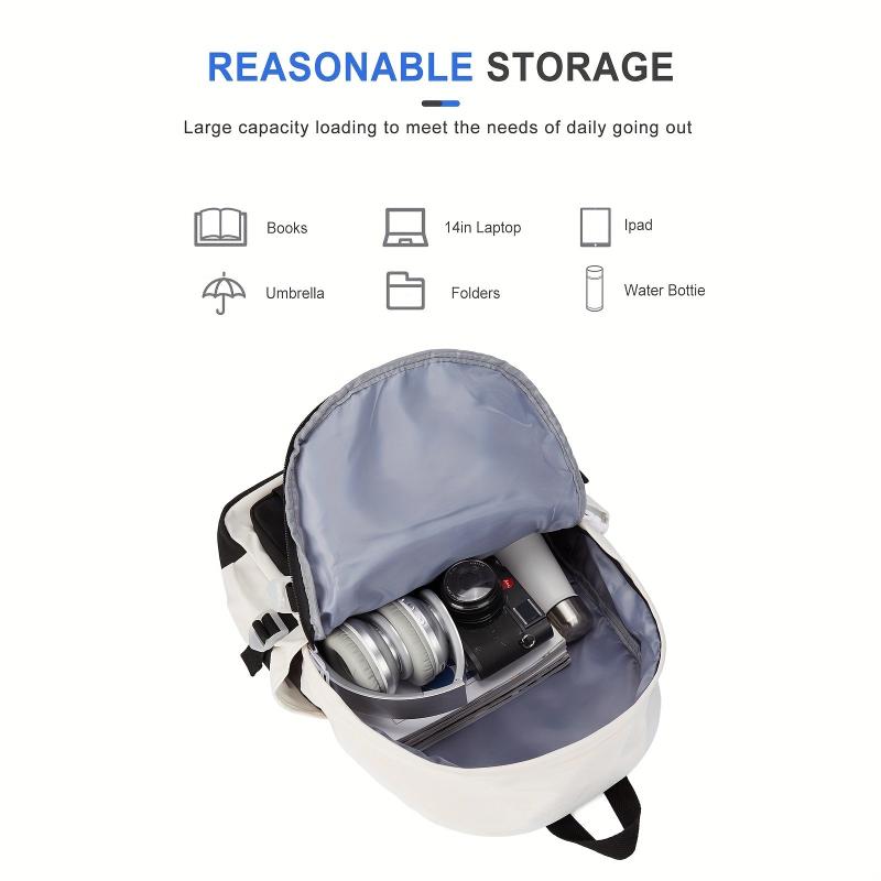 Colorblock Zipper Backpack for School with Large Capacity Storage