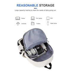 Colorblock Zipper Backpack for School with Large Capacity Storage