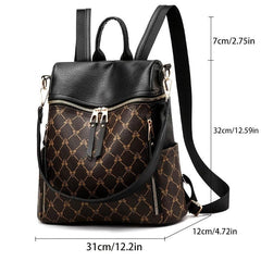 Geometric Print Backpack Purse Shoulder Bag Anti-theft Schoolbag