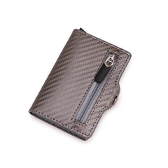Men's Wallets Pop Up Card Holder Carbon Fiber RFID Blocking Money Bag
