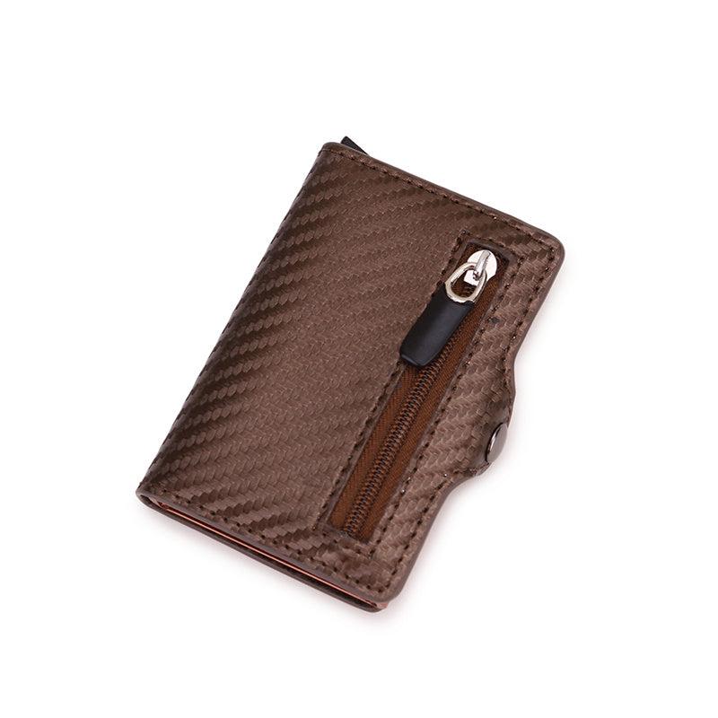 Men's Wallets Pop Up Card Holder Carbon Fiber RFID Blocking Money Bag