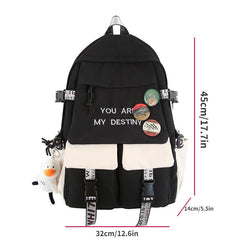 Large Preppy Backpack for Students Teens Girls