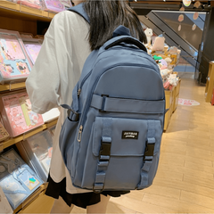 Preppy School Bag Solid Zipper Back To School Daypack