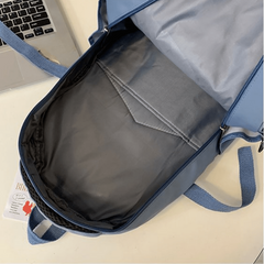 Preppy School Bag Solid Zipper Back To School Daypack
