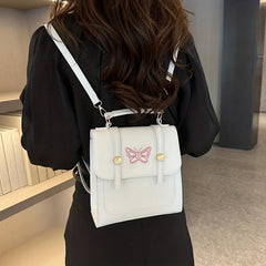 Butterfly Embroidery Flap Backpack Y2K Crossbody Bag
