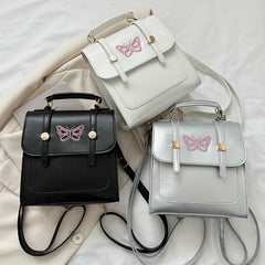 Butterfly Embroidery Flap Backpack Y2K Crossbody Bag