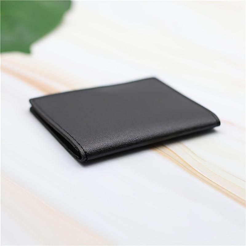 Leather Card Holder Credit Card Case With 6 Card Slots & 2 Big Position
