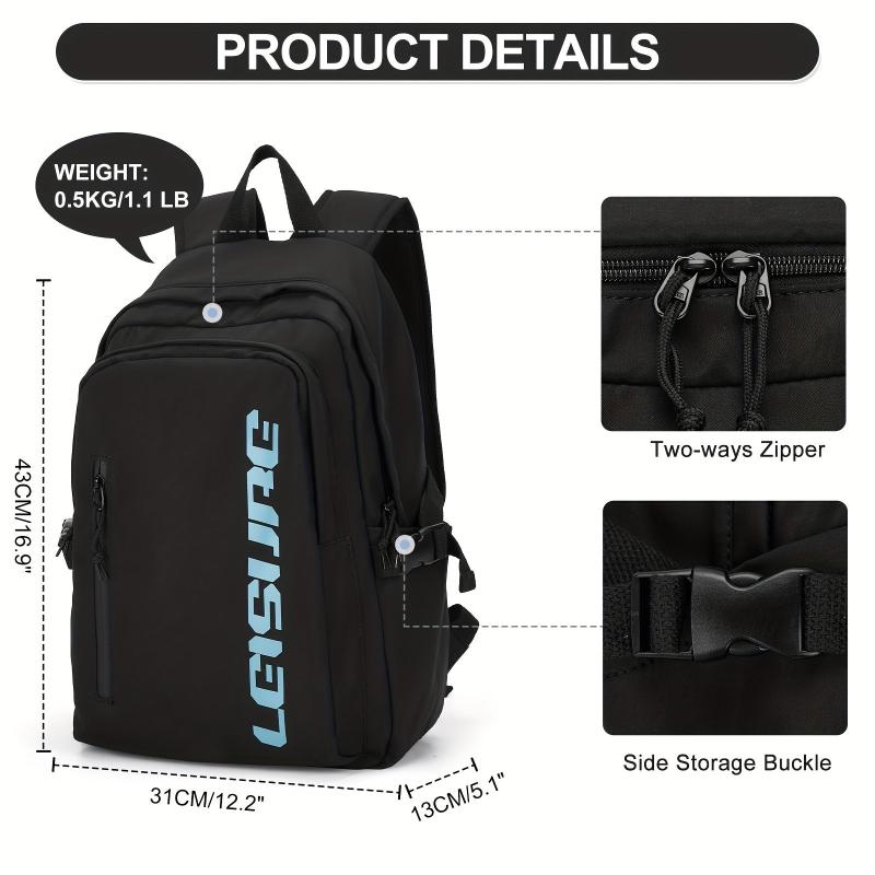Casual Letter Backpack: Large Capacity, Preppy Style, Travel Storage Bag
