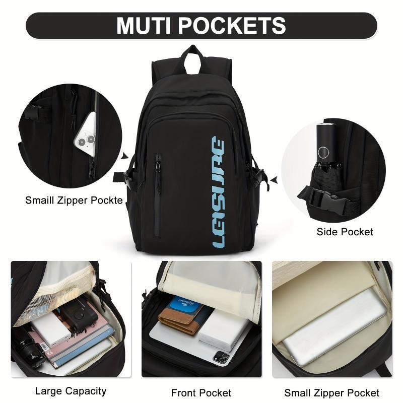 Casual Letter Backpack: Large Capacity, Preppy Style, Travel Storage Bag