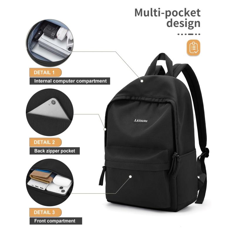 Casual Nylon Laptop Backpack Preppy Style Schoolbag Large Capacity