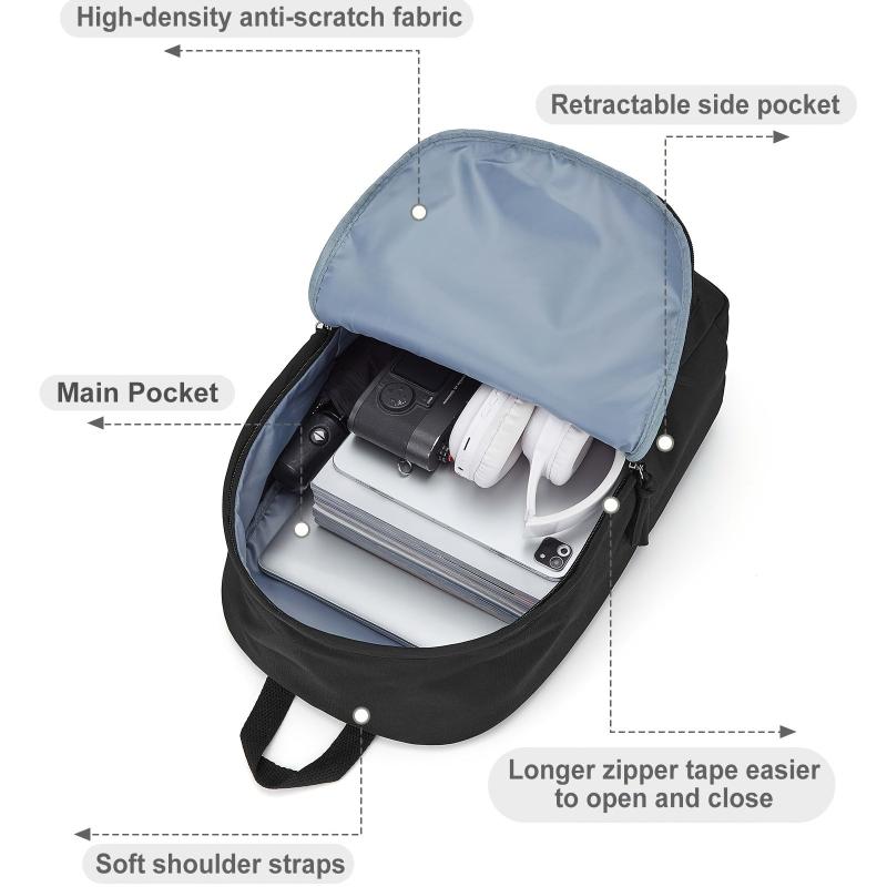 Casual Nylon Laptop Backpack Preppy Style Schoolbag Large Capacity