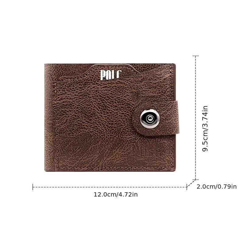 Men's Leather Short Wallet Money Clip Card Holder