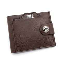 Men's Leather Short Wallet Money Clip Card Holder
