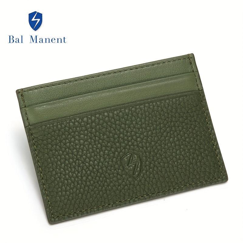 Bal Manent Leather Card Holder For Men Youth Cowhide Mini Card Holder