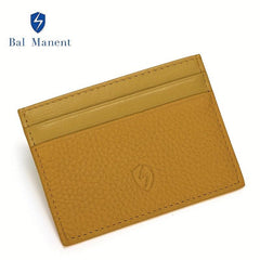Bal Manent Leather Card Holder For Men Youth Cowhide Mini Card Holder
