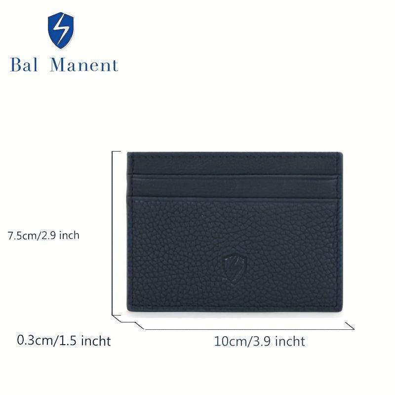 Bal Manent Leather Card Holder For Men Youth Cowhide Mini Card Holder