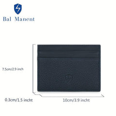 Bal Manent Leather Card Holder For Men Youth Cowhide Mini Card Holder