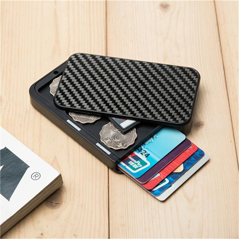 Carbon Fiber Aluminum Card Holder Wallet RFID Credit Holder