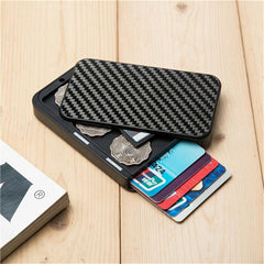 Carbon Fiber Aluminum Card Holder Wallet RFID Credit Holder