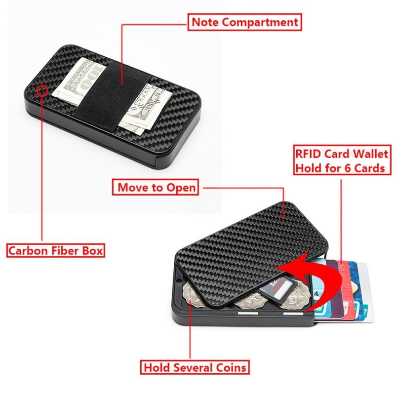 Carbon Fiber Aluminum Card Holder Wallet RFID Credit Holder