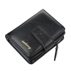 Men's Zipper Card Holder Short Wallet Leather Large Capacity Card Holder