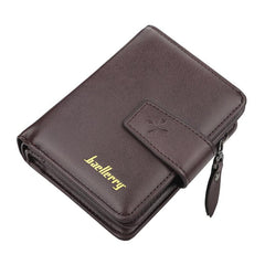 Men's Zipper Card Holder Short Wallet Leather Large Capacity Card Holder