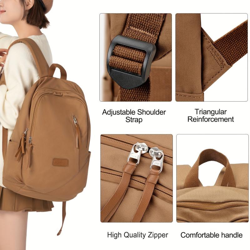 Minimalist Solid Backpack For School Preppy Daypack