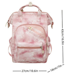 Luck Print Tote Backpack Large Capacity School Bag