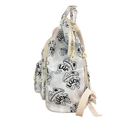 Luck Print Tote Backpack Large Capacity School Bag