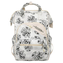 Luck Print Tote Backpack Large Capacity School Bag