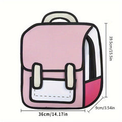 2D Anime Backpack Cartoon Drawing Schoolbag For Teenager Girls Boys
