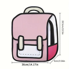 2D Anime Backpack Cartoon Drawing Schoolbag For Teenager Girls Boys