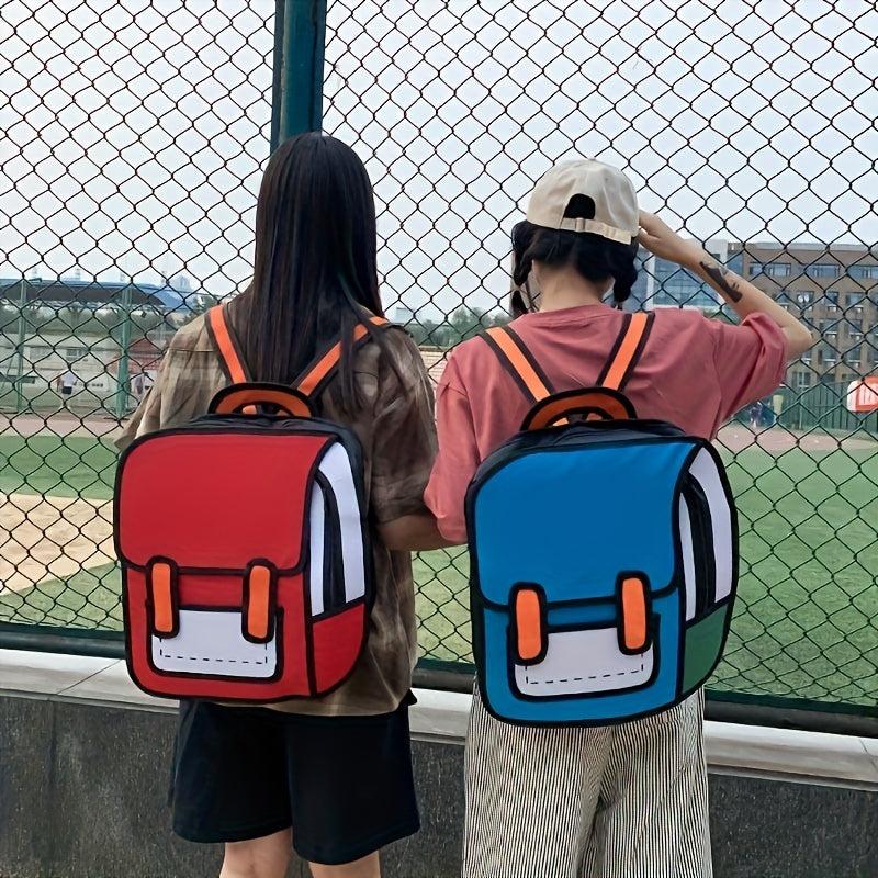 2D Anime Backpack Cartoon Drawing Schoolbag For Teenager Girls Boys