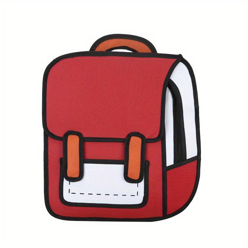 2D Anime Backpack Cartoon Drawing Schoolbag For Teenager Girls Boys