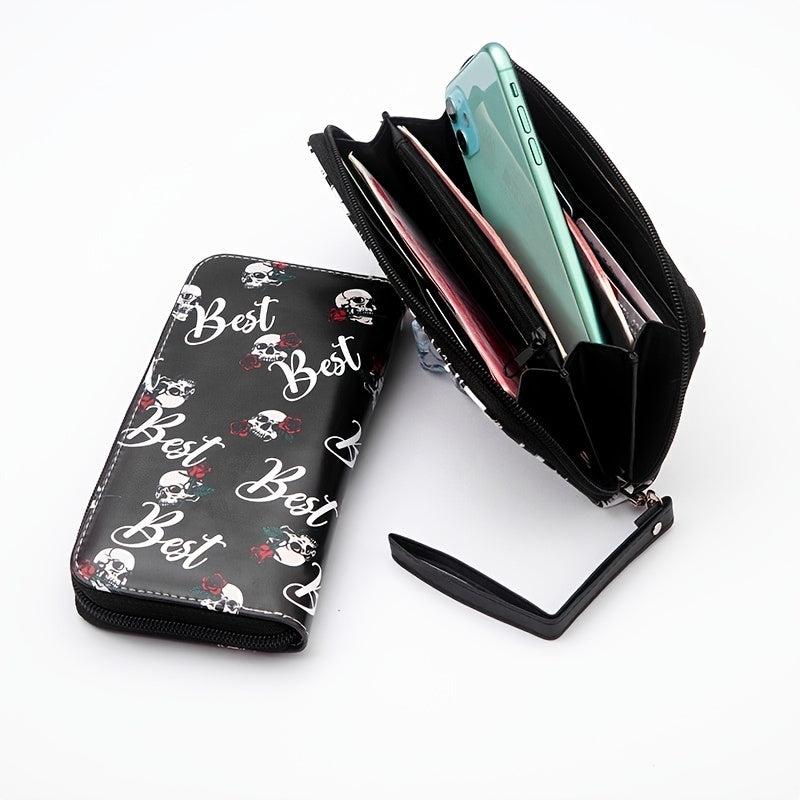 Halloween Skull Wallet Clutch Bag Multi Card Holder Horror Night Purse